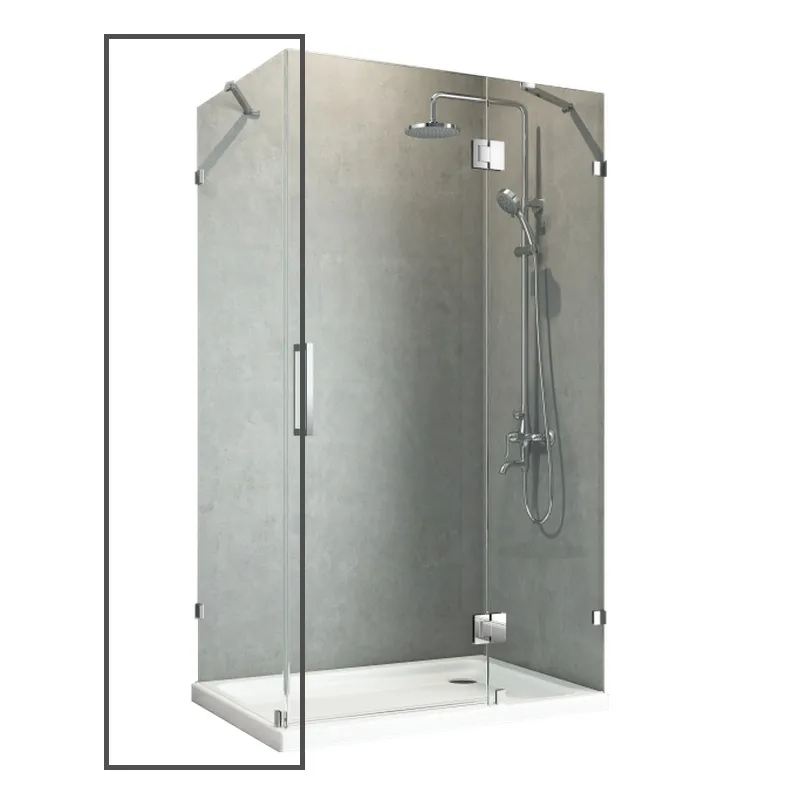 Бічна стінка до кабіни KOER SR SW04-80x200-TR-01 прозоре скло EASY CLEAN 10мм хром (KR5389)