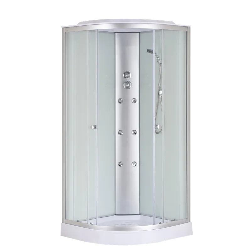 Бокс душовий з гідромасажем з низьким піддоном MIXXUS STRONG SBH02-90x90x215-FB SATIN матове скло 4мм (MI6890)