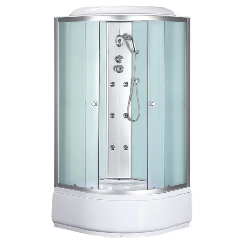 Бокс душовий з гідромасажем з високим піддоном MIXXUS STRONG SBH01-90x90x215-FB SATIN матове скло 4мм (MI6888)