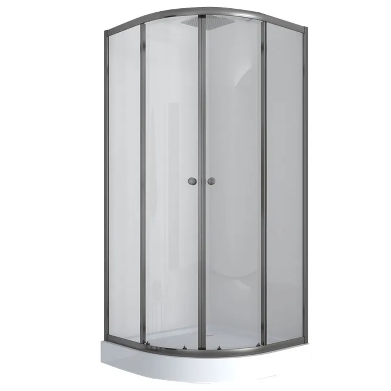 Душова кабіна з низьким піддоном MIXXUS PLAIN SCT02-90x90x195-TR GRAPHITE прозоре скло 4мм (MI6901)