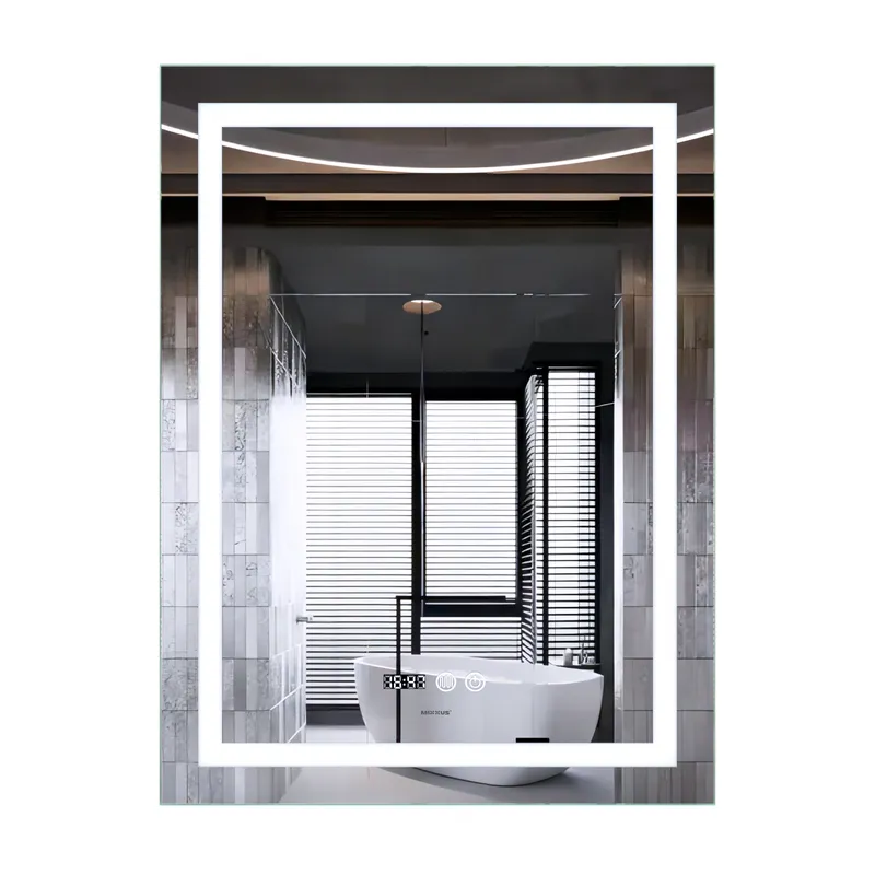 Дзеркало MIXXUS PREMIUM FLASH MR21-60x80 з LED Touch, Anti-fog, димером, рег. яскравості, годинником (MP6617)