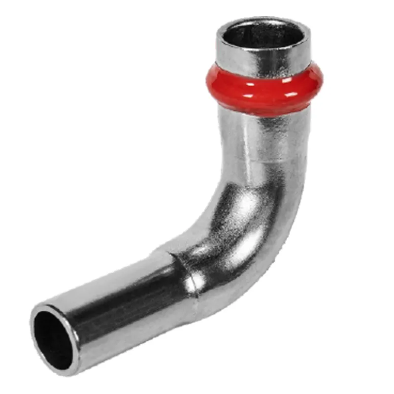 Коліно 90° однорозтрубне ВЗ KOER KQ.L42 PRESS-INOX AISI 304 42x42 (KR6397)