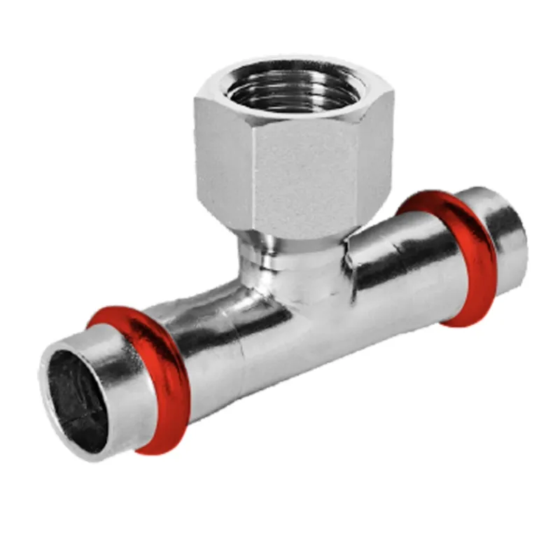 Трійник дворозтрубний ВР KOER KQ.T1808F PRESS-INOX AISI 304 18x3/4"x18 (KR6371)