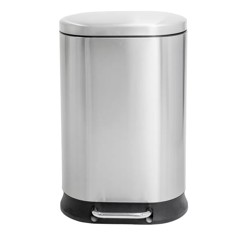 Відро для сміття з плавним закриттям овальне MIXXUS PREMIUM STRONG-TC0120 SS COLOR 20л (колір нержавійка) (MI7081)